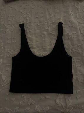 Top Shop Basic Black Scoop Neck Crop Tank Top